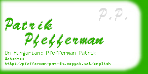 patrik pfefferman business card